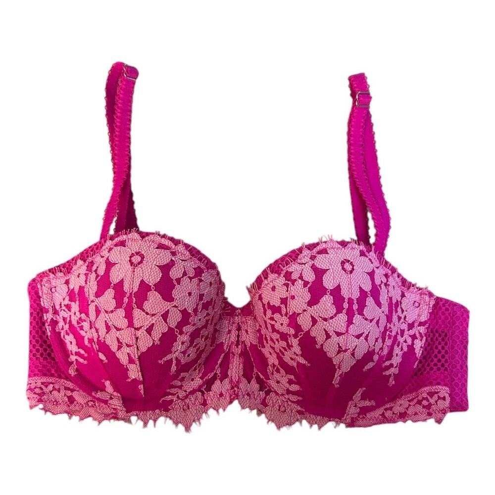 Victoria’s Secret Dream Angels Multiway Push Up Bra Size 32C Pink Lace Floral